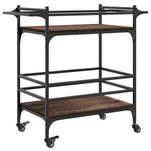 Köksvagn brun ek 82x40x78,5 cm konstruerat trä