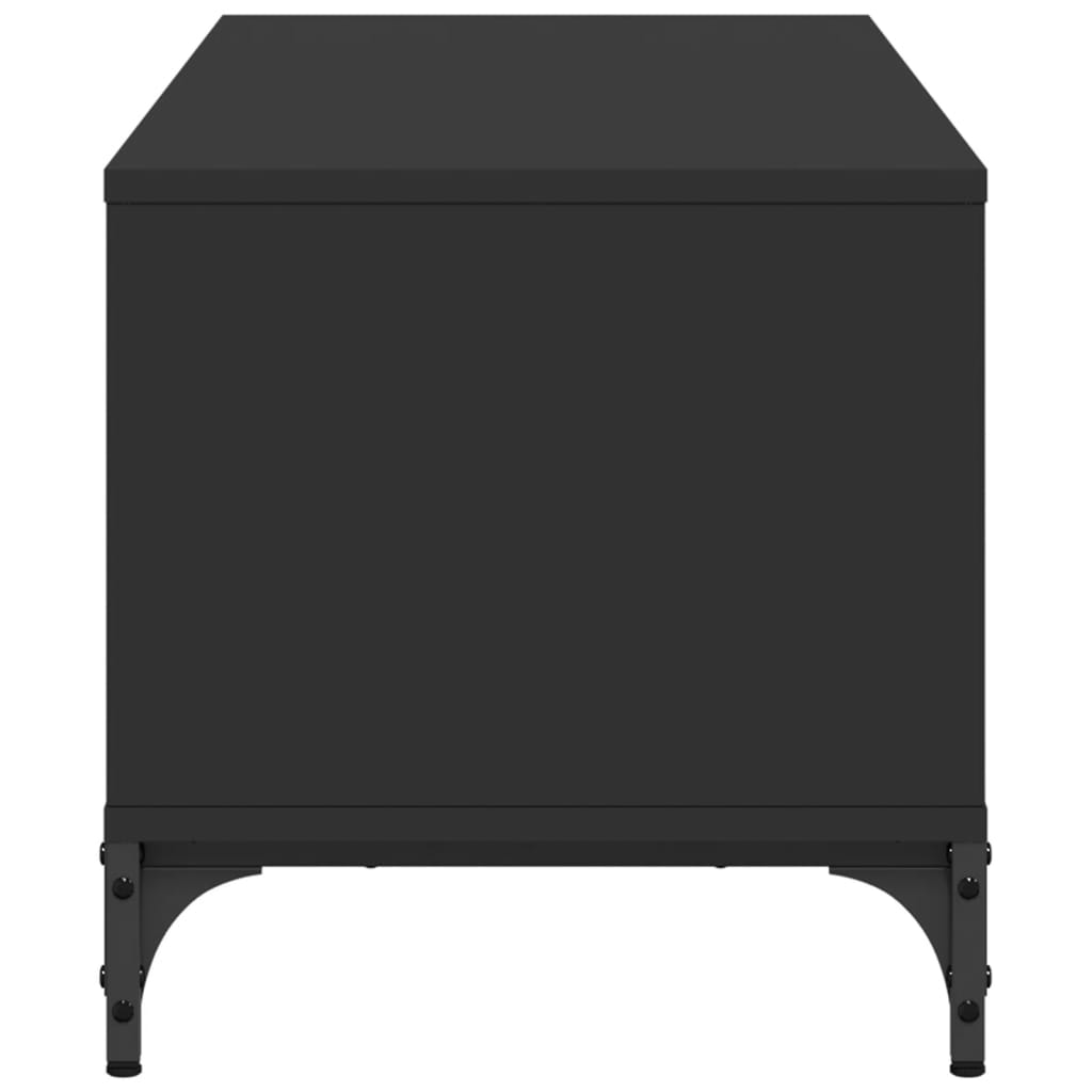 Tv-bänk svart 102x40x41 cm konstruerat trä pulverlackerat stål