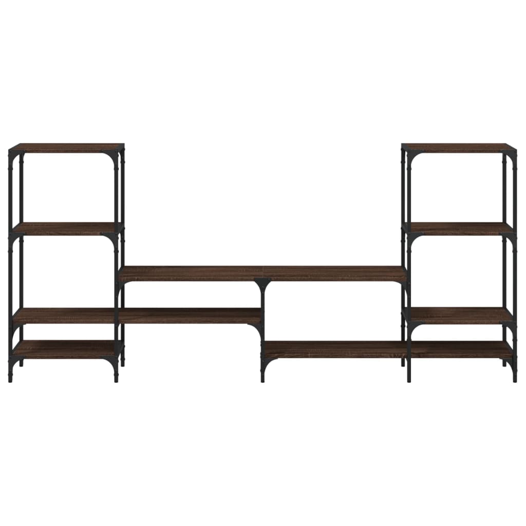 TV-skåp brun ek 206,5x28,5x95 cm konstruerat trä