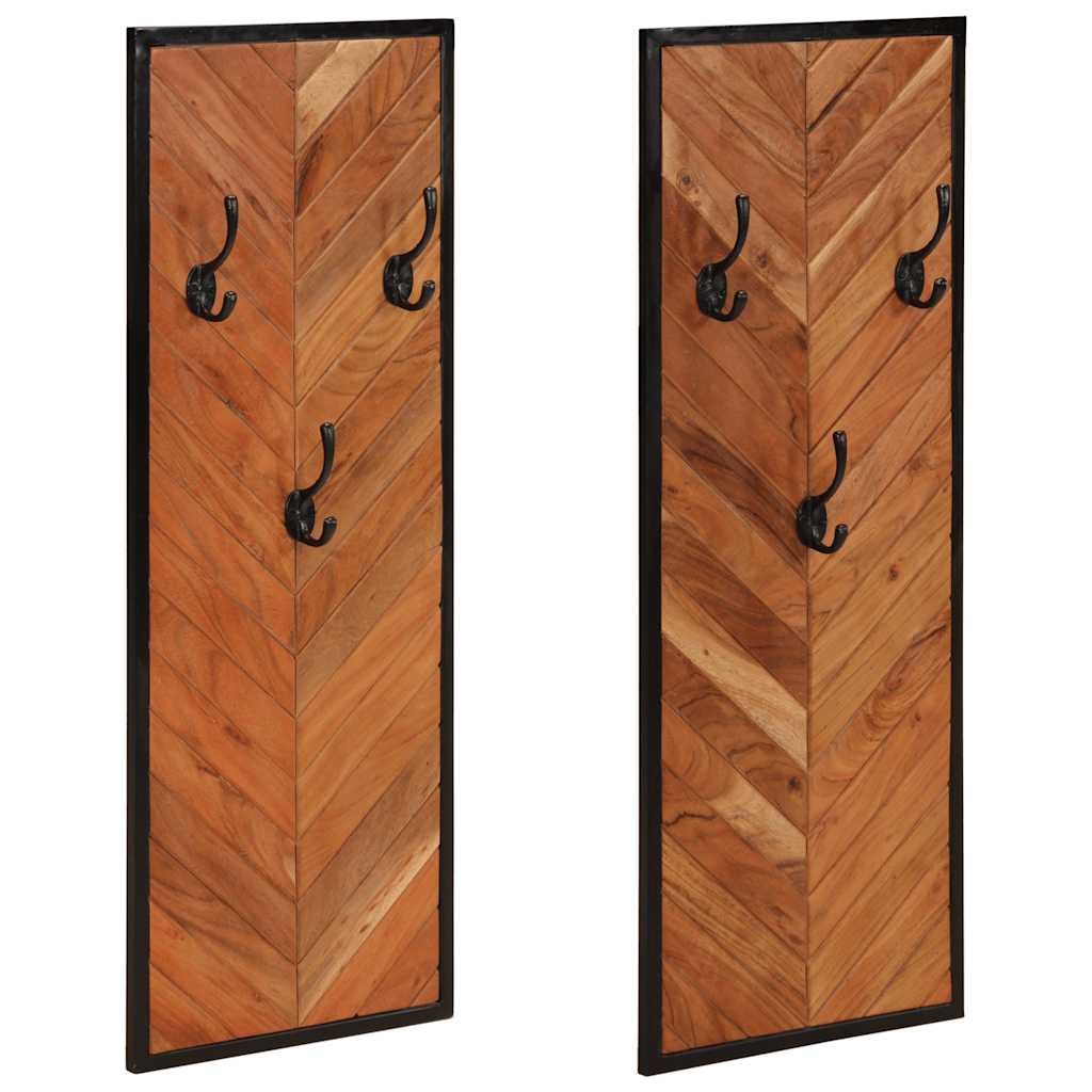 Klädhängare 2 st 35x1x90 cm massivt trä akacia