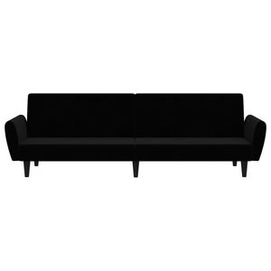 Bäddsoffa 2-sits svart sammet