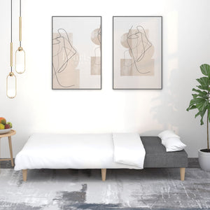 Bäddsoffa 2-sits mörkgrå tyg