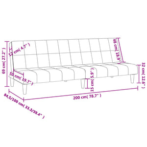 Bäddsoffa 2-sits mörkgrå tyg