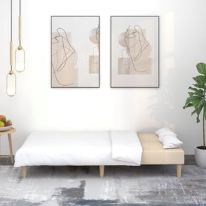 Bäddsoffa 2-sits gräddvit tyg