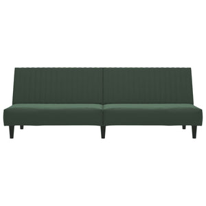 Bäddsoffa 2-sits mörkgrön sammet
