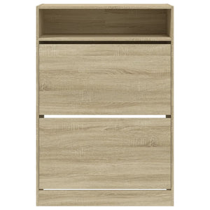 Skoskåp med 2 flip-lådor sonoma-ek 80x34x116 cm