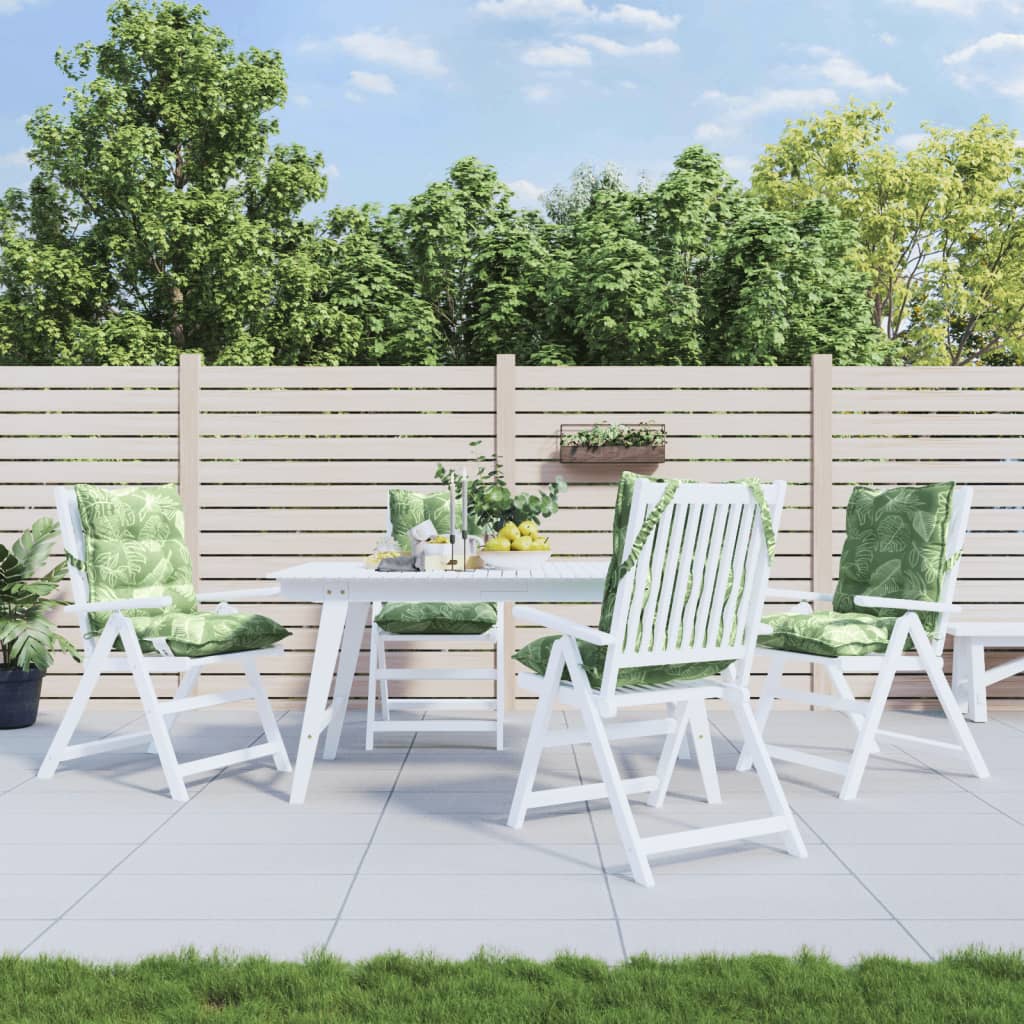 Stolsdynor låga 4 st bladmönster oxfordtyg