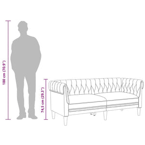 Chesterfieldsoffa 2-sits taupe tyg
