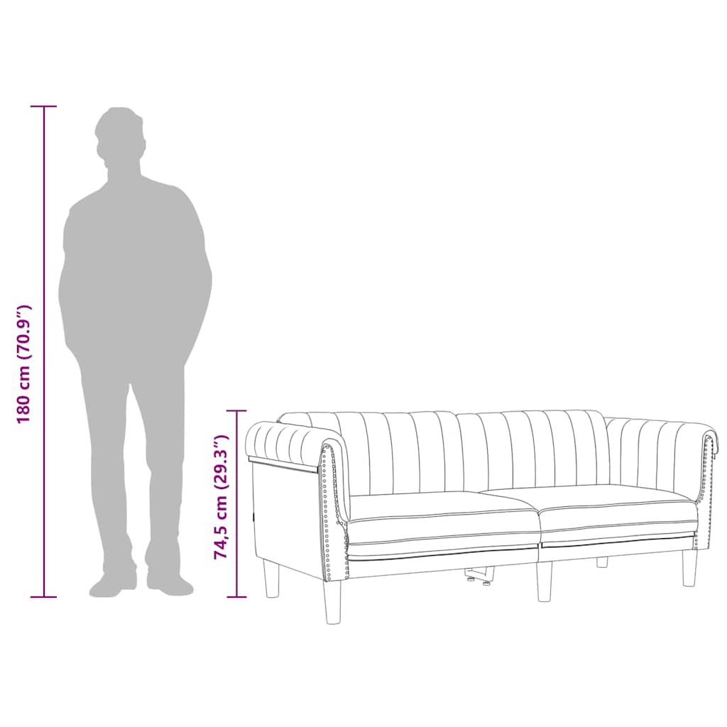Soffa 2-sits mörkgrå sammet
