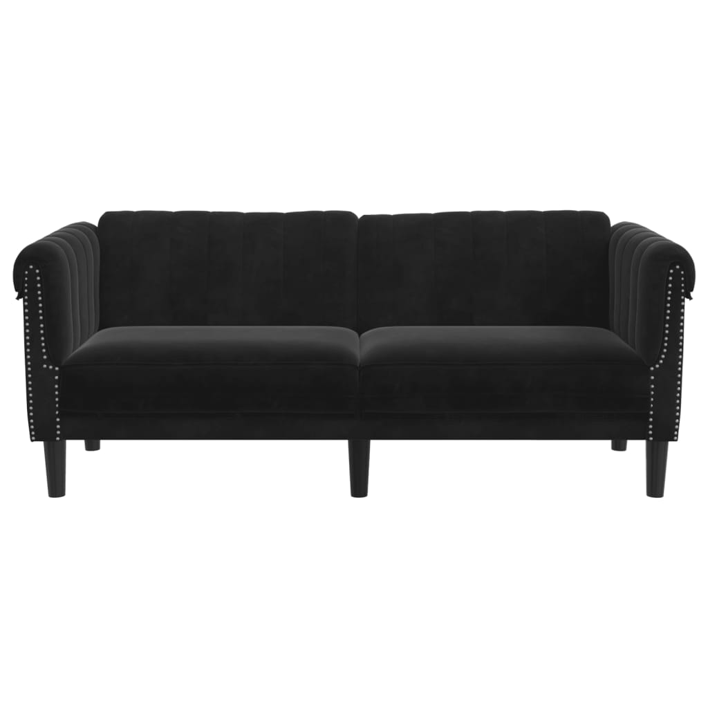 Soffa 2-sits svart sammet