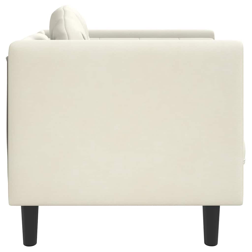 Fåtölj med sittdyna gräddvit sammet