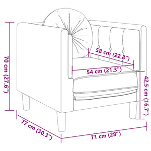 Fåtölj med kudde brun konstmocka