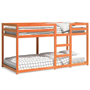 Våningssäng vaxad brun 90x200 cm massiv furu