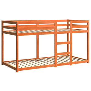 Våningssäng vaxad brun 90x200 cm massiv furu