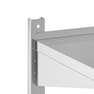 Vägghyllor 2 nivåer 100x40x60 cm silver rostfritt stål