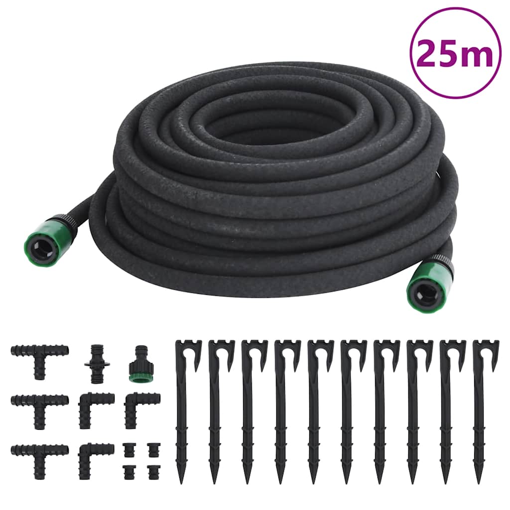 Fuktslang svart 0,6" 25 m gummi