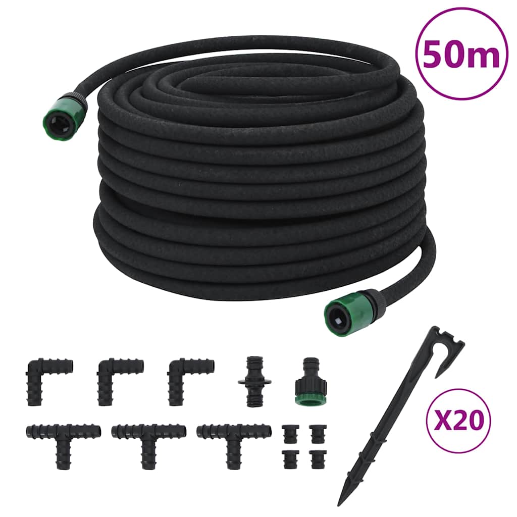 Fuktslang svart 0,6" 50 m gummi