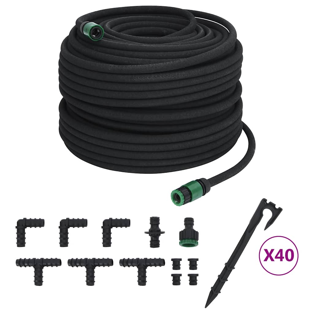 Fuktslang svart 0,6" 100 m gummi