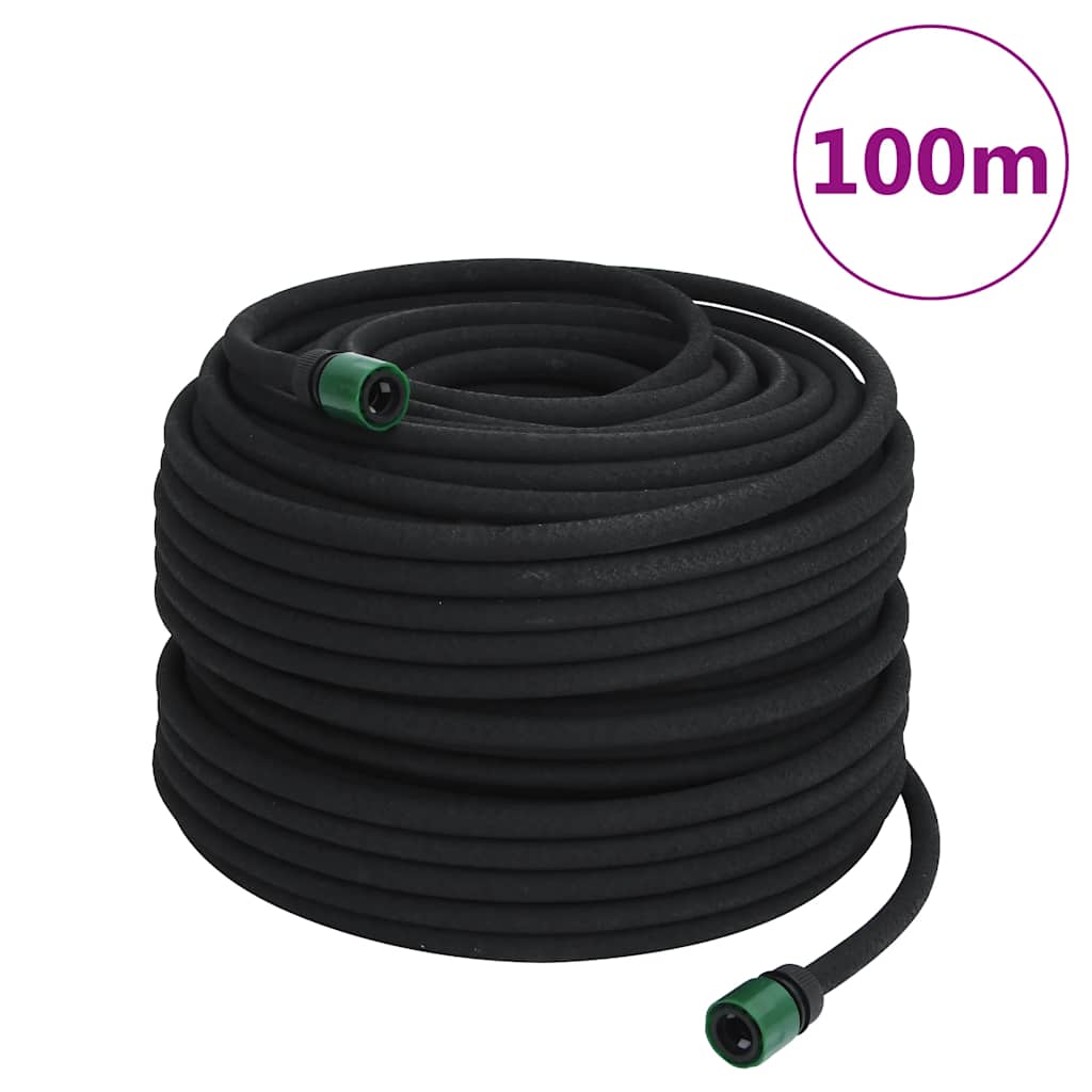 Fuktslang svart 0,6" 100 m gummi