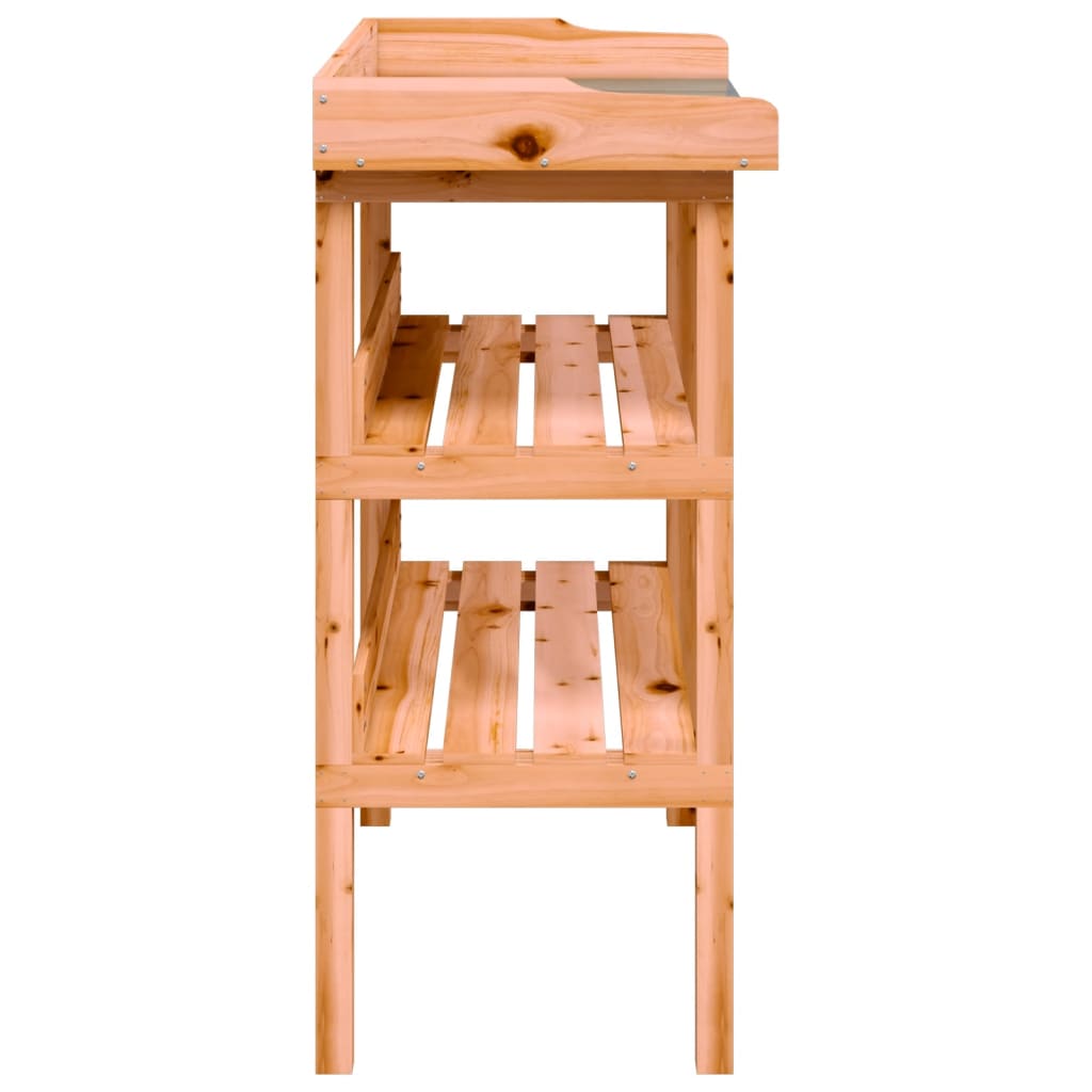 Växtbord med hylla brun 78x38x82,5 cm massivt granträ