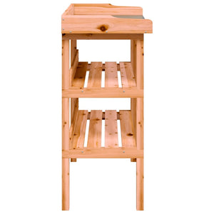 Växtbord med hylla brun 78x38x82,5 cm massivt granträ