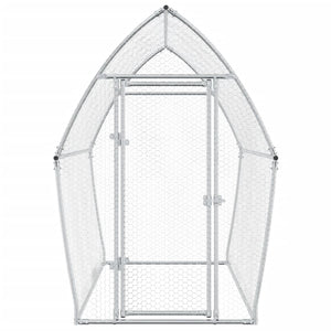 Hönsbur silver 200x105x182 cm galvaniserat stål