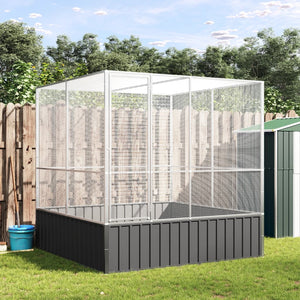 Voljär silver 211x207x212 cm stål