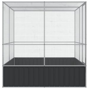 Voljär silver 211x207x212 cm stål