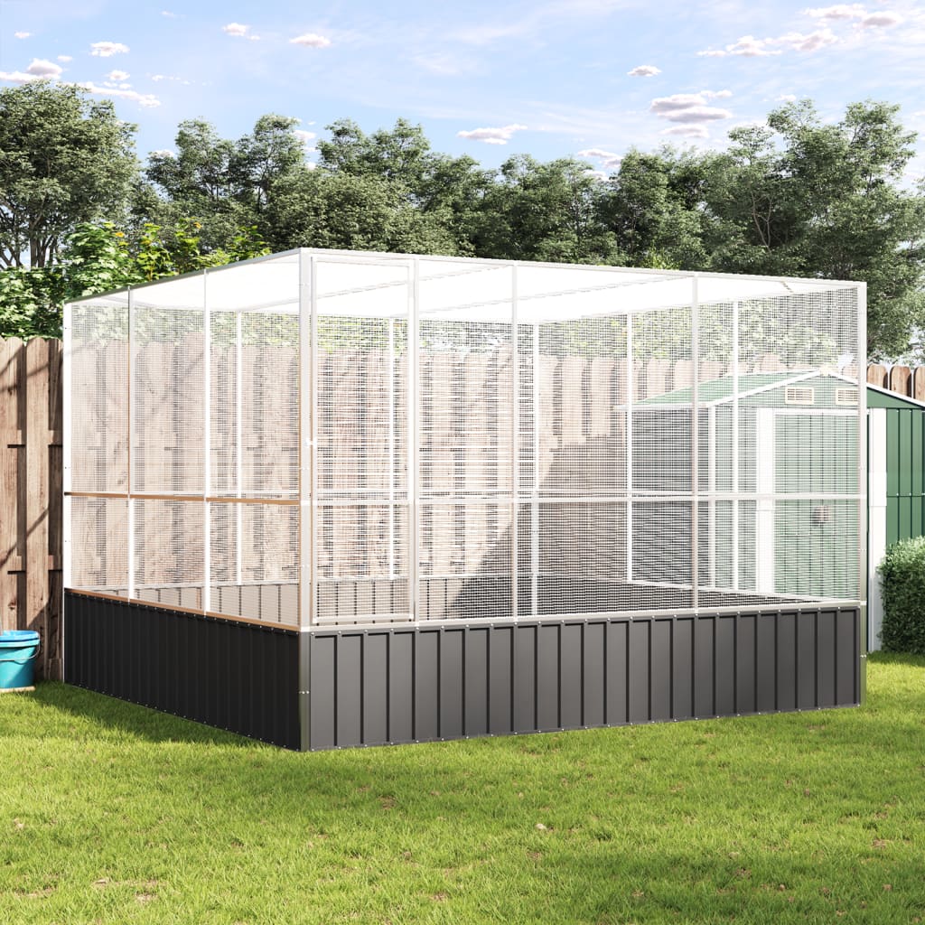 Voljär silver 311x307x212 cm stål