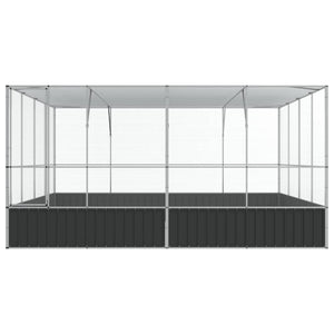 Voljär silver 418x414x212 cm stål