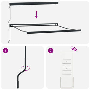 Markis automatiskt infällbar vinröd 300x250 cm