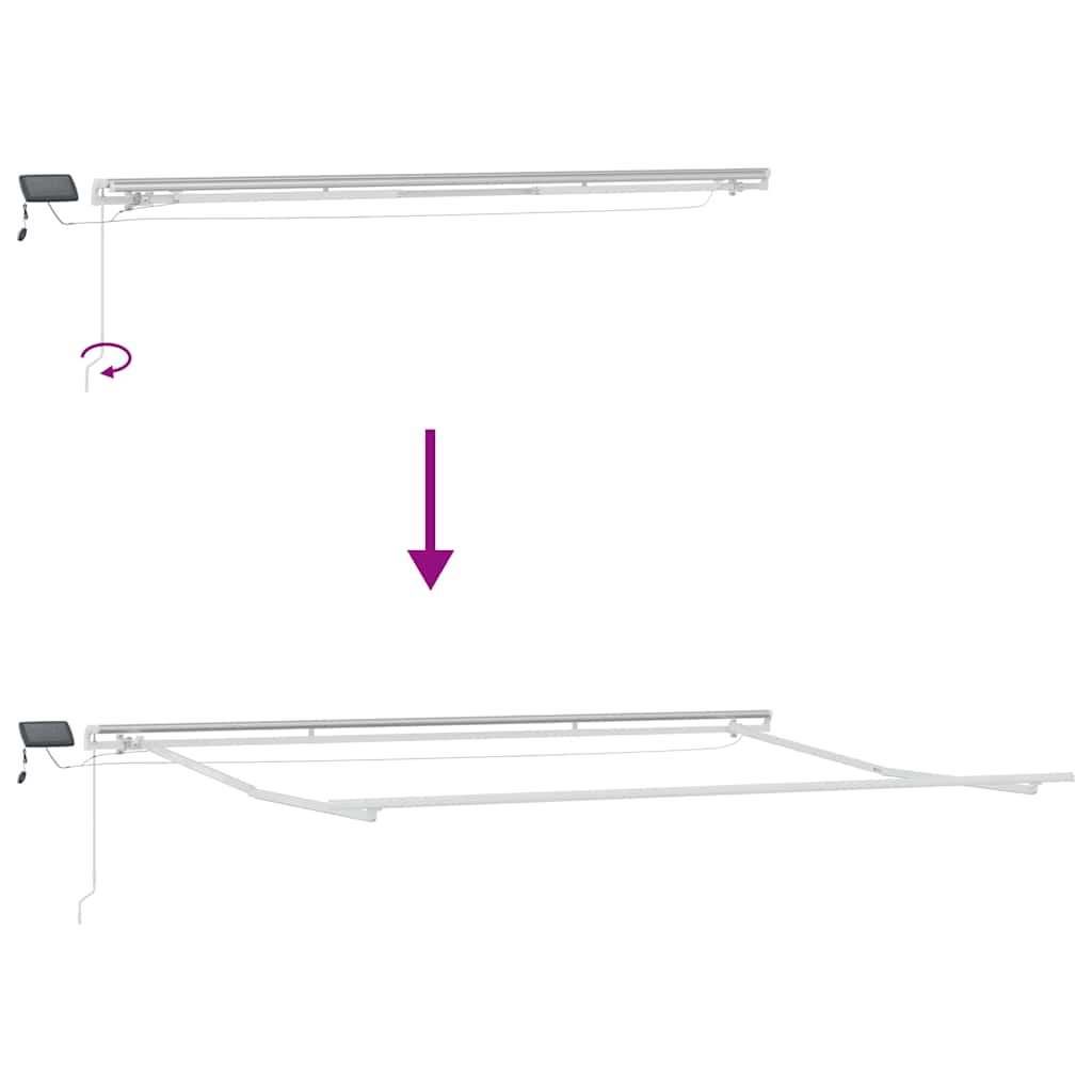 Markis manuellt infällbar med LEDs antracit och vit 400x300 cm