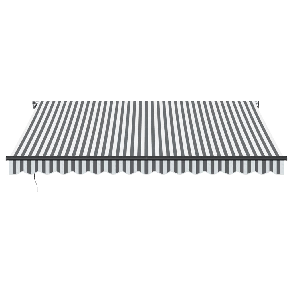 Markis manuellt infällbar med LEDs antracit och vit 400x350 cm