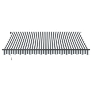 Markis manuellt infällbar med LEDs antracit och vit 400x350 cm