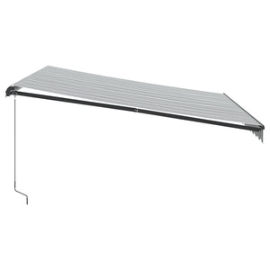 Markis manuellt infällbar med LEDs antracit och vit 400x350 cm