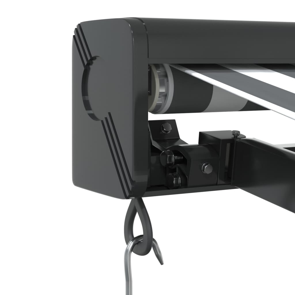 Markis infällbar antracit och vit 3,5x2,5 m tyg&aluminium