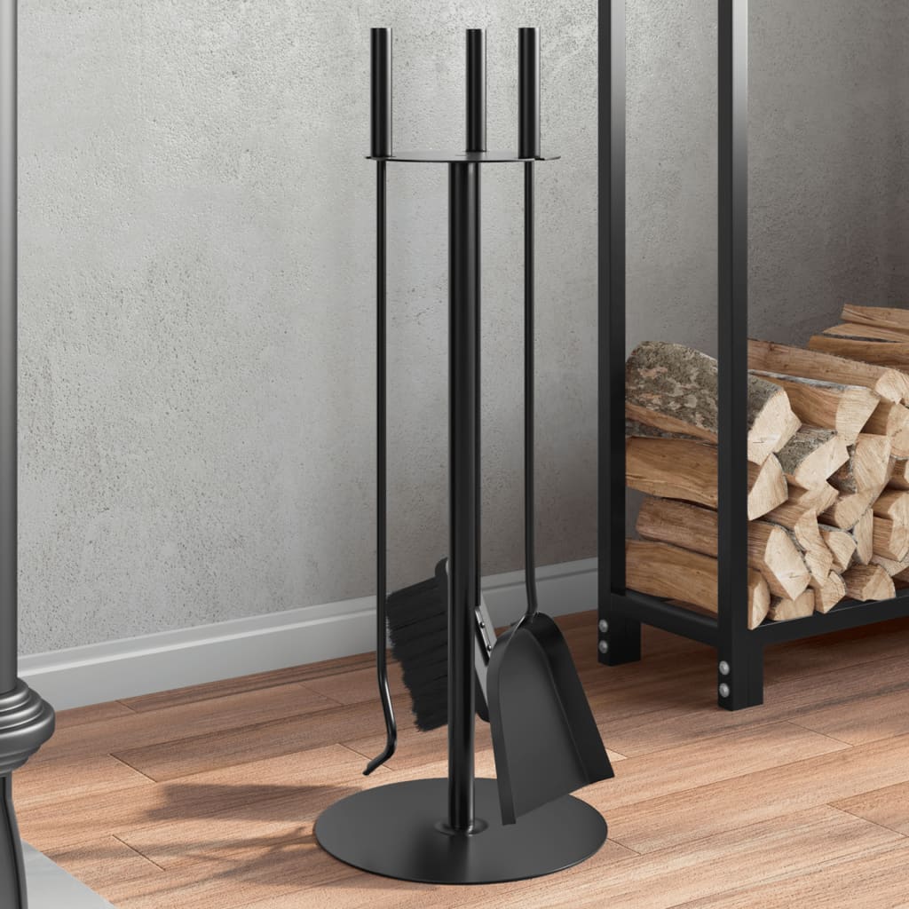 4-delat verktygsset för eldstad 22x59 cm stål
