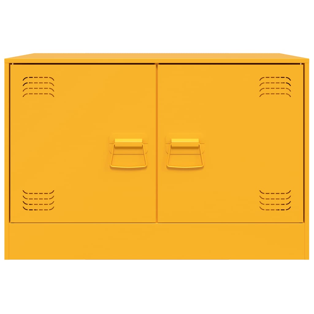 TV-skåp 2 st senapsgul 67x39x44 cm stål