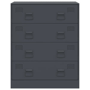 Byrå antracit 67x39x83 cm stål