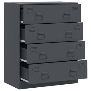 Byrå antracit 67x39x83 cm stål