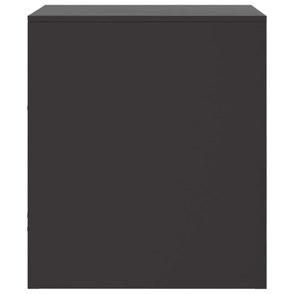 Sängskåp 2 st svart 34,5x39x44 cm stål