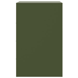 Sängskåp 2 st olivgrön 34,5x39x62 cm stål
