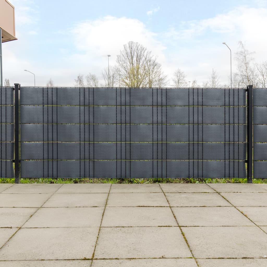 Balkongskärmar 10 st antracit 255x19 cm konstrottning