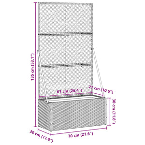 Trädgårdsplanterare Brun 70 x 30 x 135 cm Metall