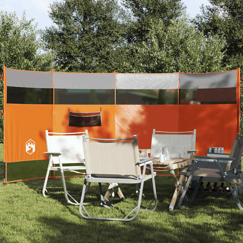 Vindskydd grå och orange 366x152x152 cm vattentät