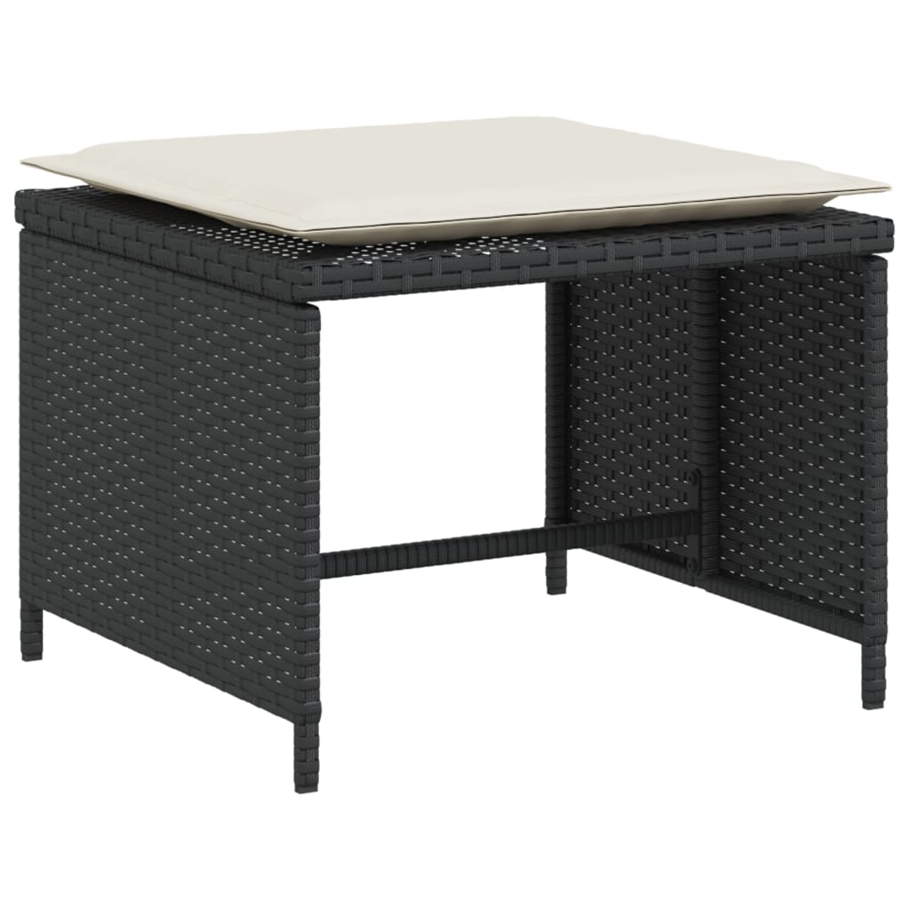 Reclinerstol för trädgården med fotpall svart konstrotting