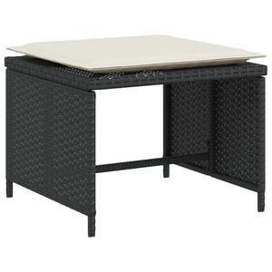 Reclinerstol för trädgården med fotpall svart konstrotting