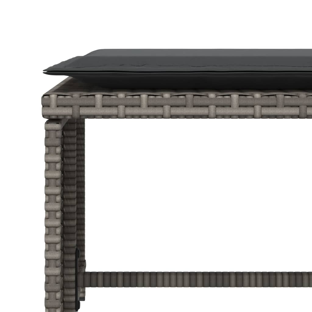 Reclinerstol för trädgården med fotpall grå konstrotting