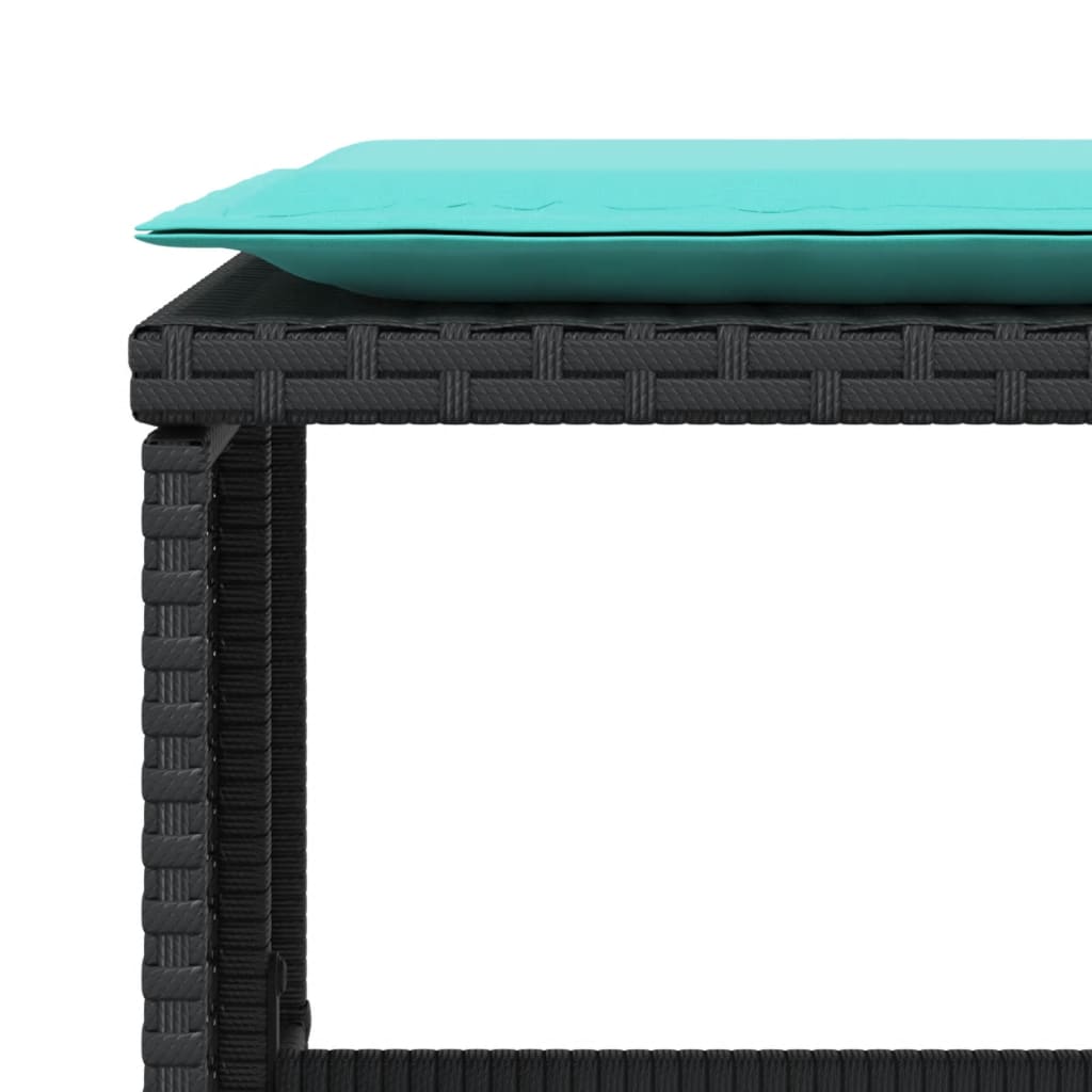 Reclinerstol för trädgården med fotpall svart konstrotting