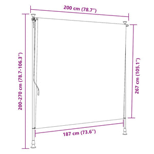 Rullgardin utomhus orange och vit 200x270 cm tyg&stål